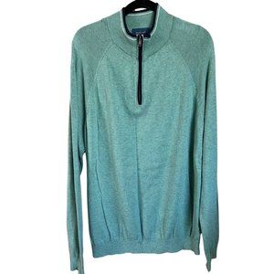 Heather Green Quarter-Zip Sweater // Fairlane Men's Size XL